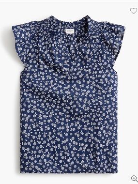 J. Crew Printed flutter-sleeve top Small NWT